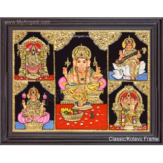 5 Panel  Tanjore Painting