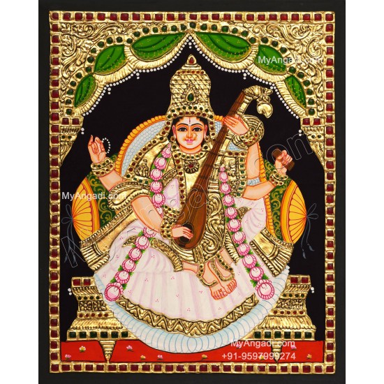 Saraswathi Tanjore Painting