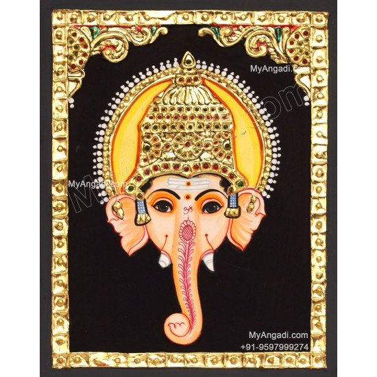 Ganesha face Tanjore Painting