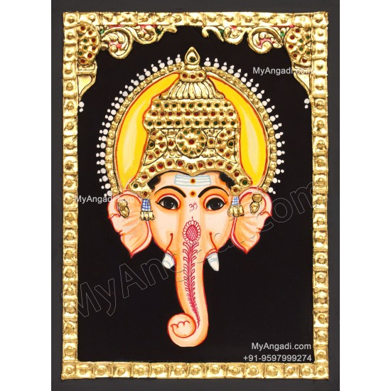 Ganesha face Tanjore Painting