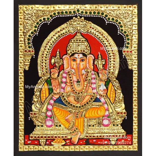 5 Set Ganesha Murugan Balaji Lakshmi Saraswathi Tanjore painting