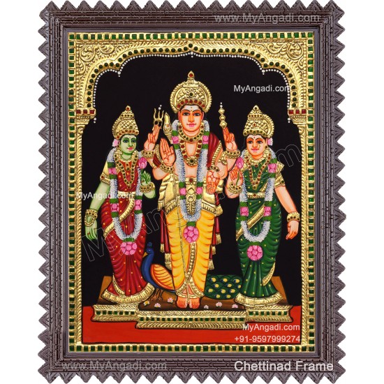  Murugan Valli Deivanai Tanjore Painting
