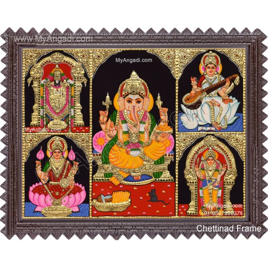 5 Panel Tanjore Painting