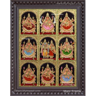 Ashta Lakshmi Tanjore Painting, AshtaLakshmi Tanjore Painting