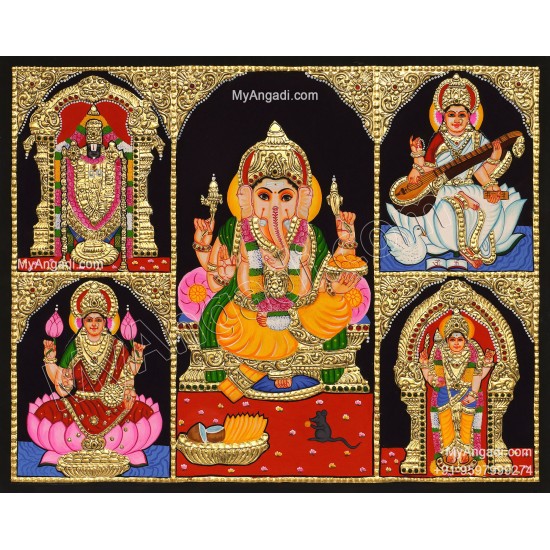 5 Panel Tanjore Painting