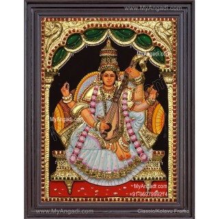 Saraswathi  3D Tanjore Painting