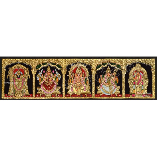 5 Panel  Tanjore Painting