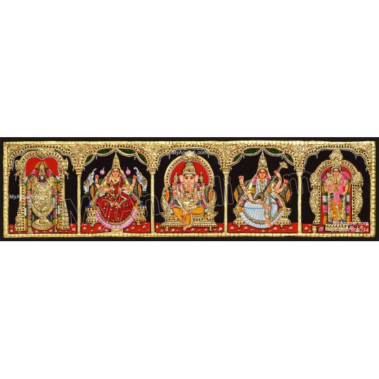 5 Panel  Tanjore Painting