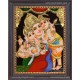 Parvathi Ganesha Murugan Tanjore Painting