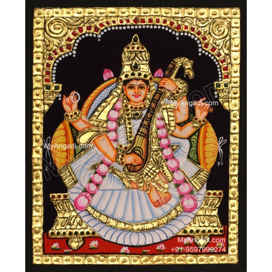 Saraswathi Tanjore Painting