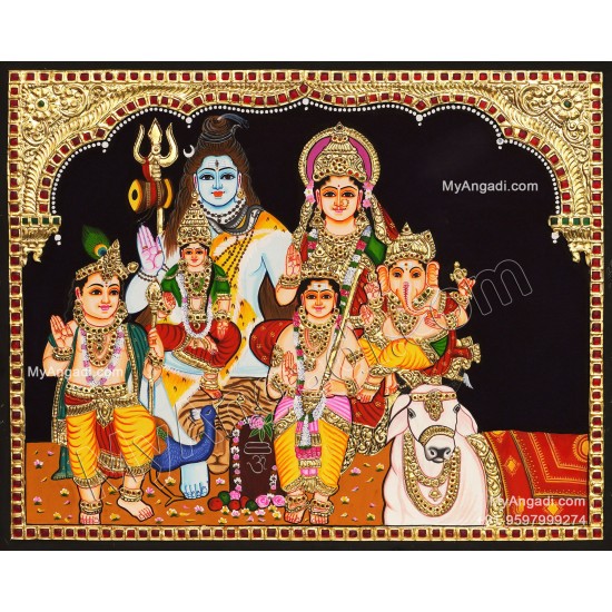 Shiva Family Tanjore Painting