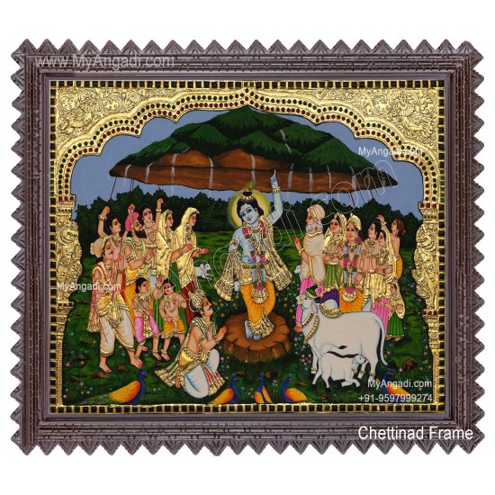 Govardhana Krishna Tanjore Painting