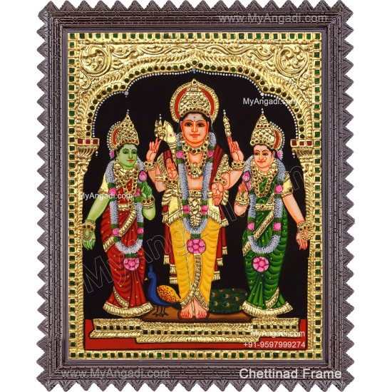 Valli Deivanai Murugan Tanjore Painting