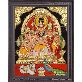 Shiva Parivar Tanjore Painting