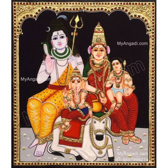 Shiva Family Tanjore Painting