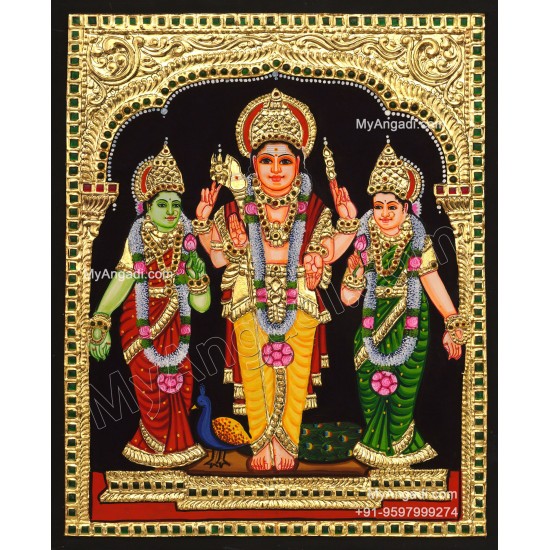 Valli Deivanai Murugan Tanjore Painting