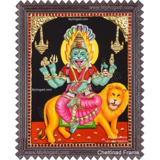 Shri Mata Pratyangira Devi 2D Tanjore Painting Shri Mata Pratyangira Devi 2D Tanjore Painting