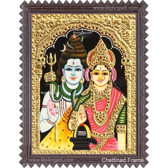 Shiva Parvathi Tanjore Painting Shiva Parvathi Tanjore Painting