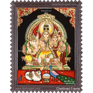 Siva Kudumbam Tanjore Painting