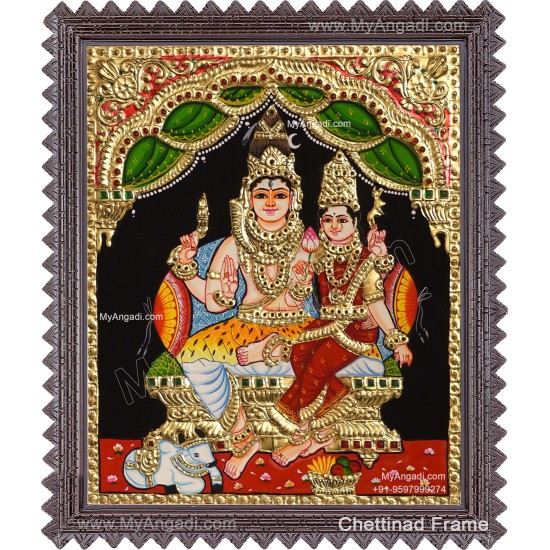 Shiva Parvathi Tanjore Painting