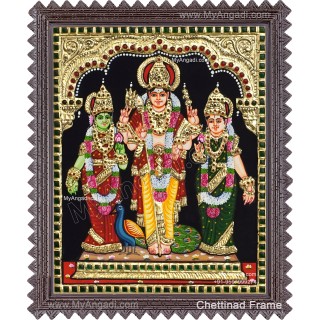 Murugar valli deivanai Tanjore Painting