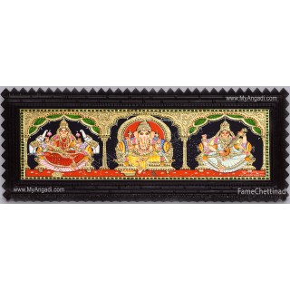 3 Panel Lakshmi Ganesha Saraswathi Tanjore Painting 3 Panel Lakshmi Ganesha Saraswathi Tanjore Painting