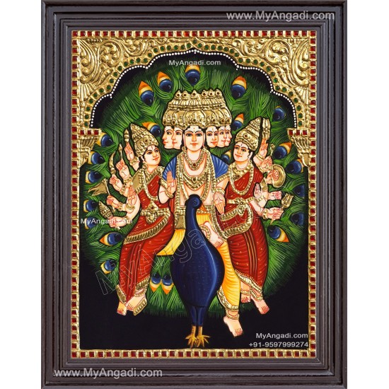 Murugar valli deivanai Tanjore Painting Murugar valli deivanai Tanjore Painting