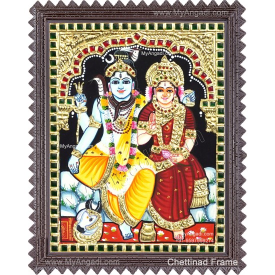 Shiva Parvathi Tanjore Painting