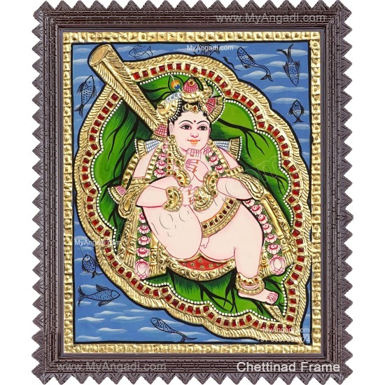 Alilai Krishna Tanjore Painting Alilai Krishna Tanjore Painting