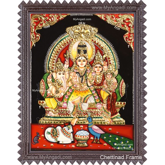 Siva Kudumbam Tanjore Painting