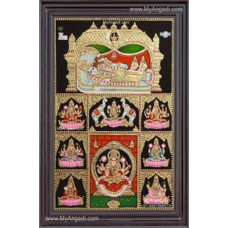 Ranganathar With Ashtalakshmi Tanjore Painting