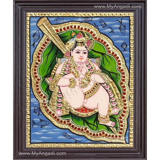 Alilai Krishna Tanjore Painting Alilai Krishna Tanjore Painting