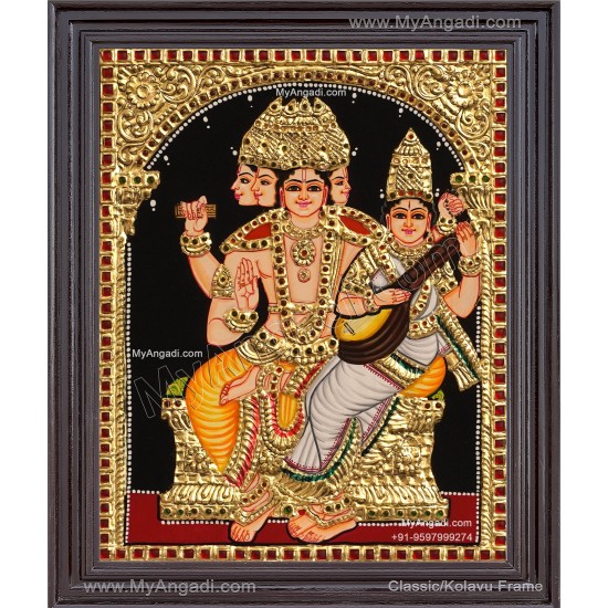 Brahma Saraswathi Tanjore Painting 