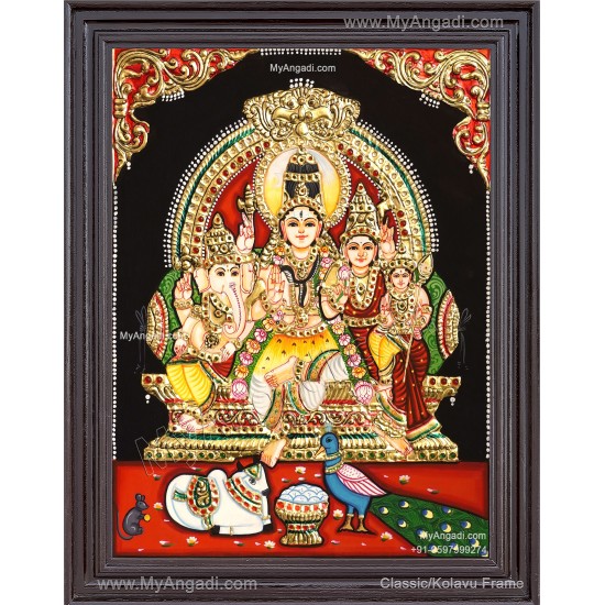 Siva Kudumbam Tanjore Painting