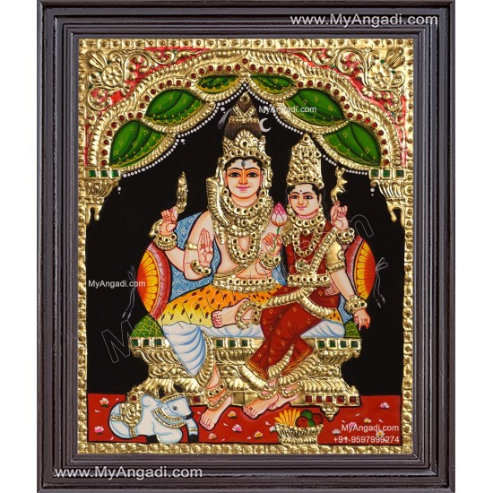 Shiva Parvathi Tanjore Painting