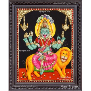 Shri Mata Pratyangira Devi 2D Tanjore Painting
