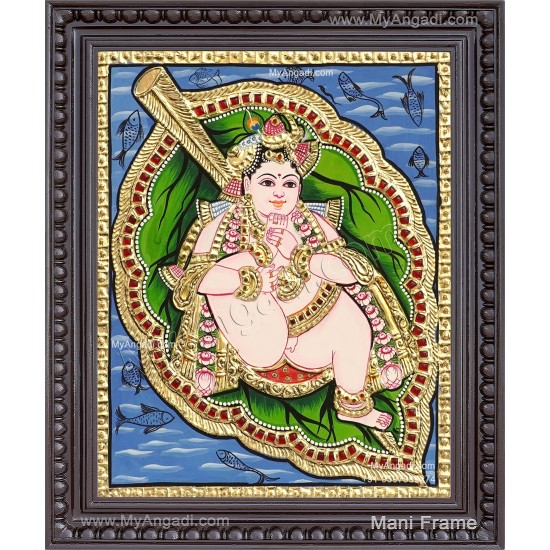 Alilai Krishna Tanjore Painting Alilai Krishna Tanjore Painting