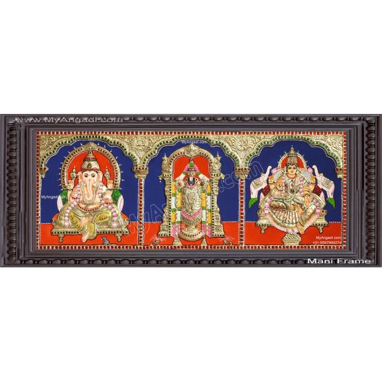 5 God - Ganesha, Lakshmi, Saraswathi, Balaji, Murugan Tanjore Paintings 5 God - Ganesha, Lakshmi, Saraswathi, Balaji, Murugan Tanjore Paintings