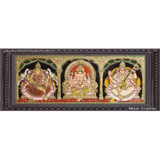 3 Panel Lakshmi Ganesha Saraswathi Tanjore Painting 3 Panel Lakshmi Ganesha Saraswathi Tanjore Painting