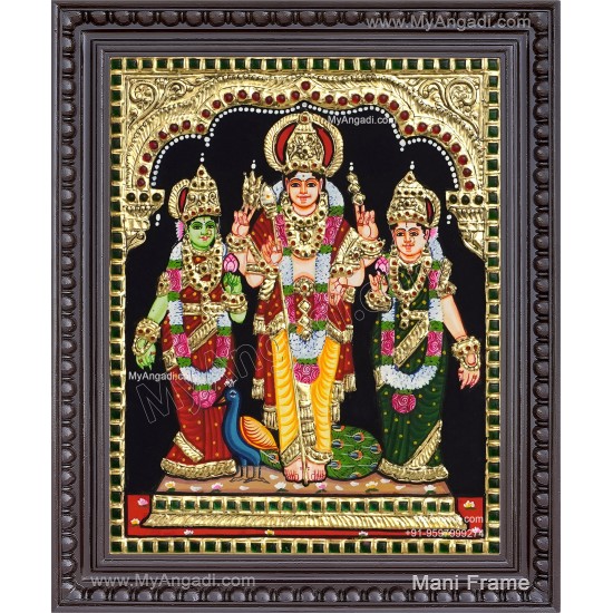 Murugar valli deivanai Tanjore Painting Murugar valli deivanai Tanjore Painting