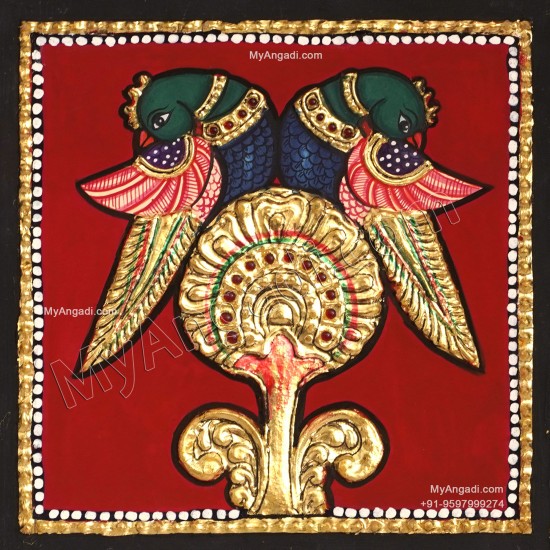 Parrot Tanjore Painting Parrot Tanjore Painting