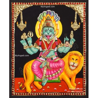 Shri Mata Pratyangira Devi 2D Tanjore Painting