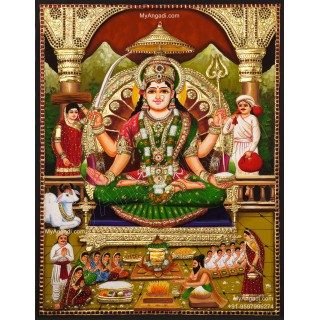 3D Santhoshi Matha Tanjore Painting