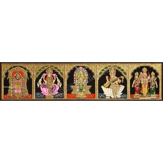 5 Panel  Tanjore Painting