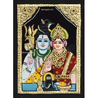 Shiva Parvathi Tanjore Painting Shiva Parvathi Tanjore Painting