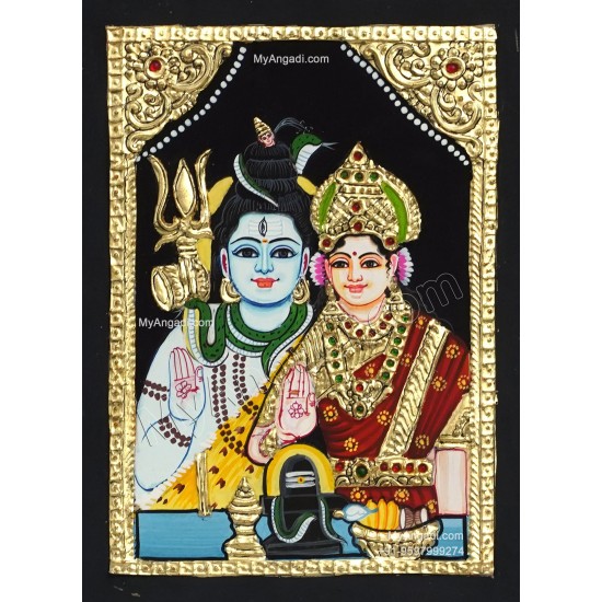 Shiva Parvathi Tanjore Painting