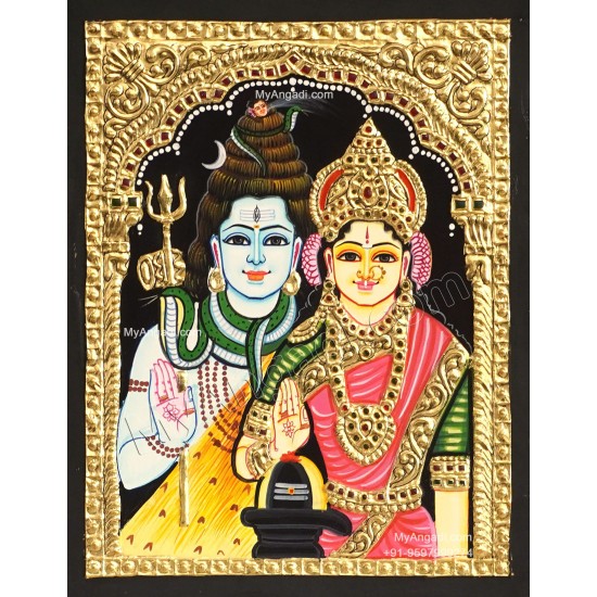 Shiva Parvathi Tanjore Painting Shiva Parvathi Tanjore Painting