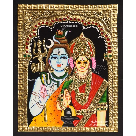 Shiva Parvathi Tanjore Painting