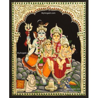 Shiva Family Tanjore Paintings Shiva Family Tanjore Paintings