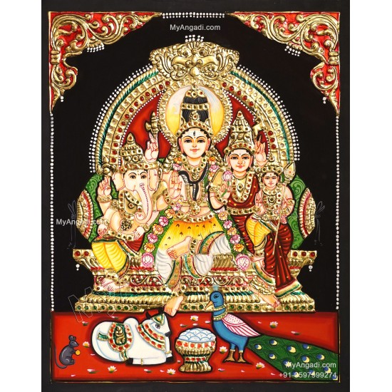 Siva Kudumbam Tanjore Painting